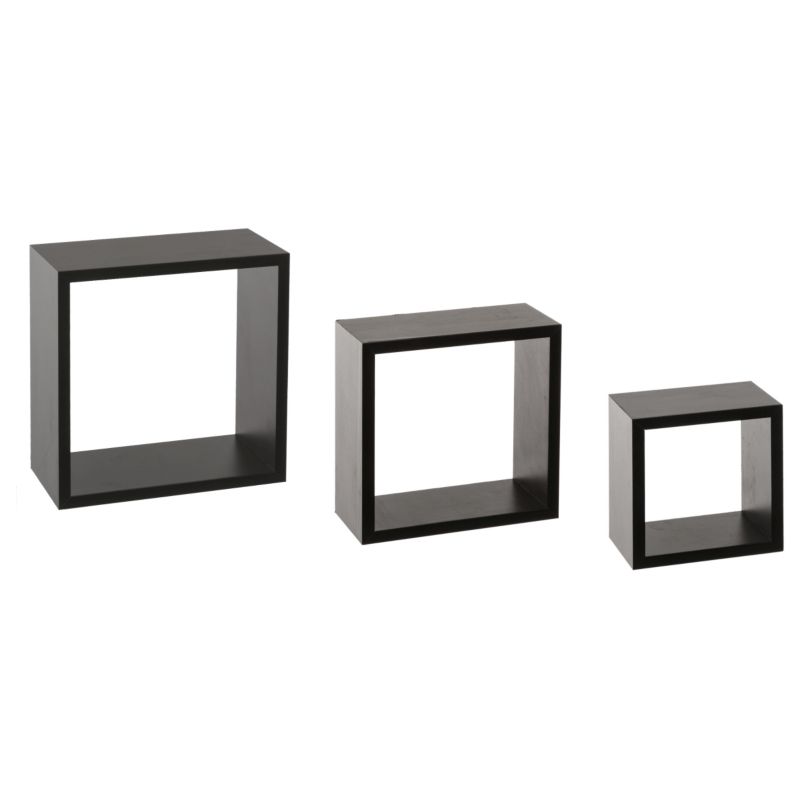 Półki ścienne Cube Black 5Five Simply Smart czarne 25 x 9 cm 3 szt.
