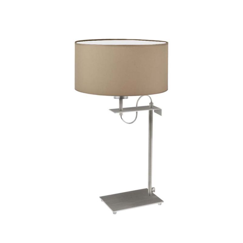 Lampka Nocna Volta Light Factory Point Srebrny/Cappuccino Abażur 1xE27 1szt.