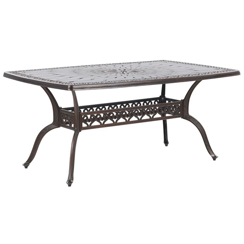Stół ogrodowy Lizzano 165 cm 102 cm Metal Ciemnobrązowy 1 szt.