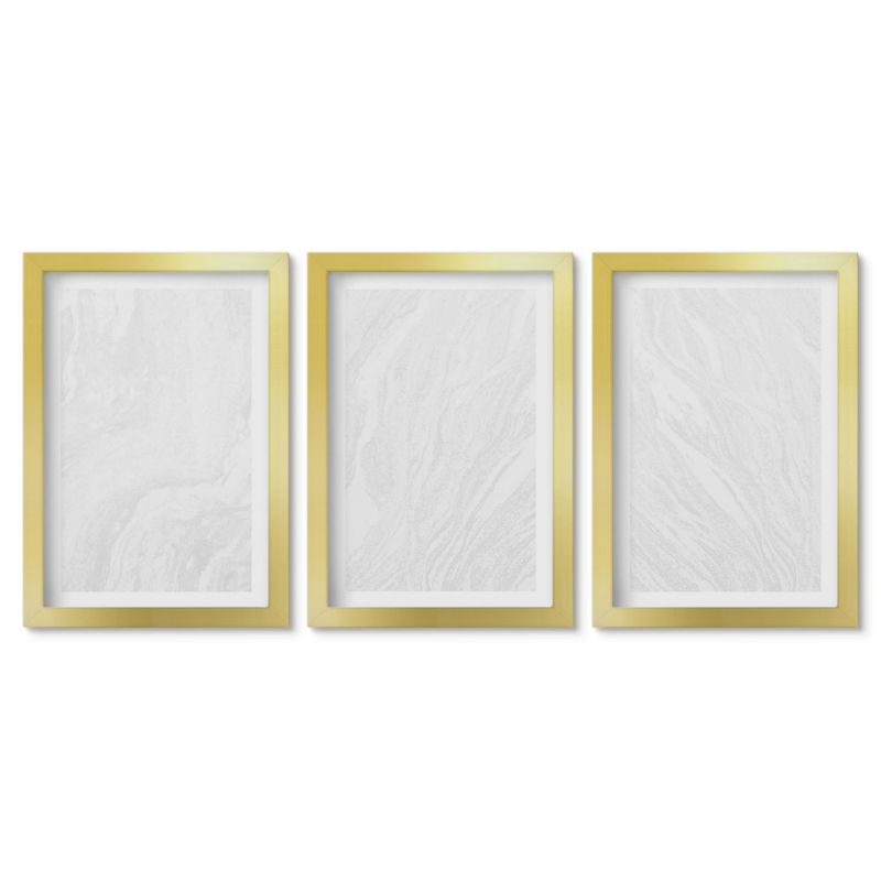 Obrazy w złotej ramie Tulup 20x30 cm Marmur elegancki struktura Małe obrazy do kuchni w ramie 1 kpl