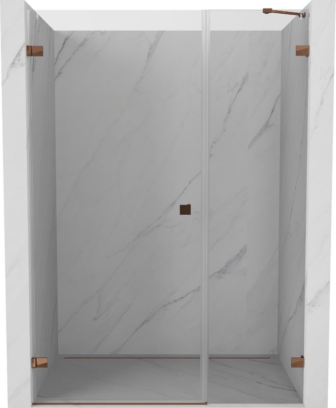 Drzwi prysznicowe uchylne Mexen Lunar-B różowe złoto 115x200 cm 1 szt.
