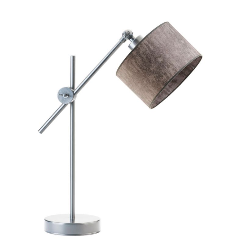 Lampka Nocna Volta Light Factory Modern Abażur Srebrny/Beton Walec 1xE27 1szt.
