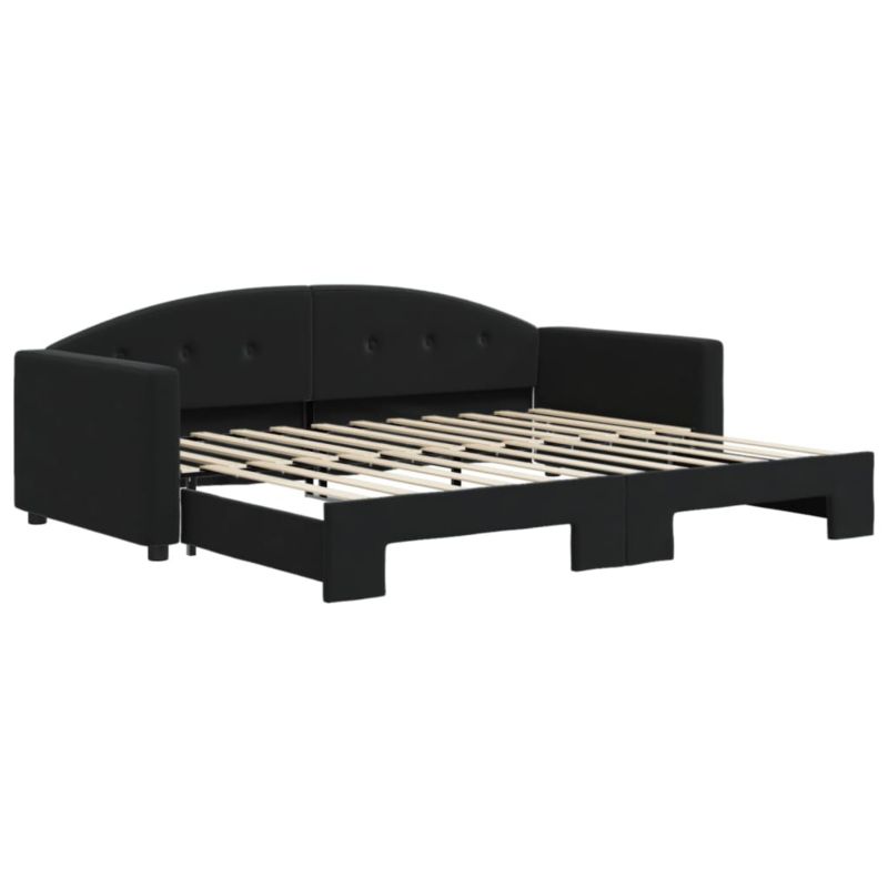 Sofa rozkładana WaszeMeble 90x200 cm Czarny aksamit WM-3197305 1 szt.