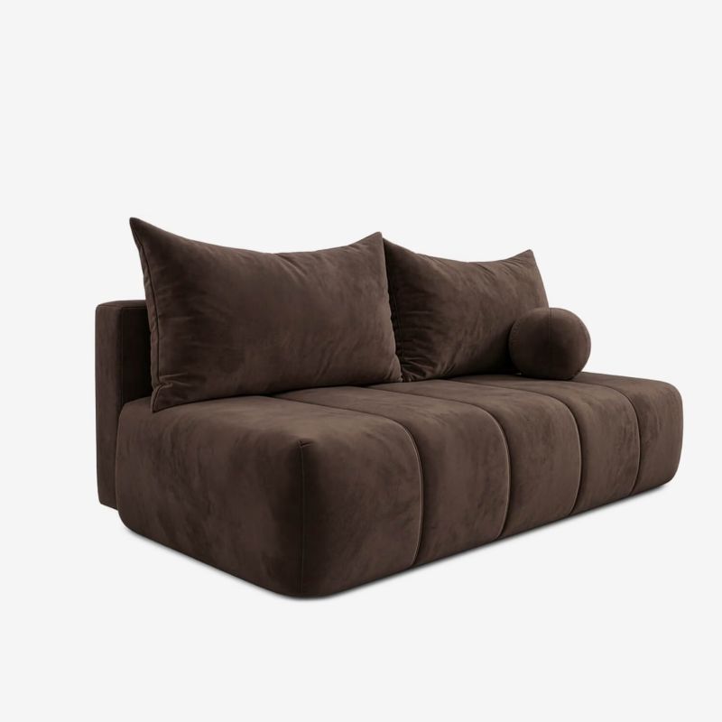 Sofa Mebel Elite SARIA Rozkładana Kanapa z Funkcją Spania Dwuosobowa Do Salonu Brązowa 1 szt