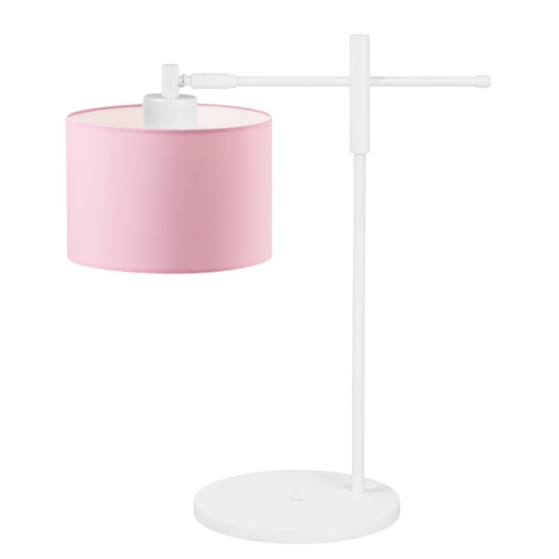 Lampka Nocna Volta Light Factory Miko Abażur Biały/Różowy 1xE27 1szt.