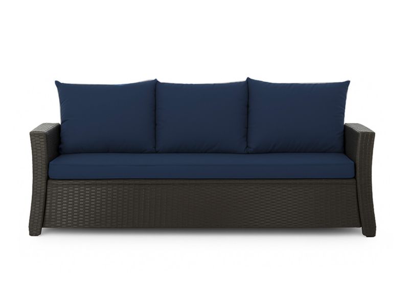 Poduszka ogrodowa na sofę rattanową 3-os, Setgarden, 140x60x50cm Granatowa Poduszki na meble ogrodowe-Technorattan, Mix, 1szt