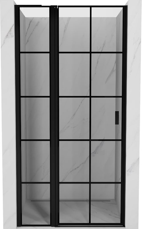 Drzwi prysznicowe uchylne Mexen Mist L czarna kratka 110x200 cm 1 szt