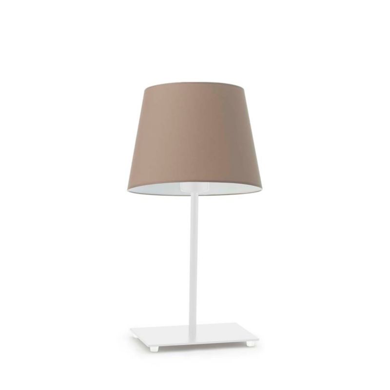 Lampka Nocna Volta Light Factory Moto Abażur Biały/Cappuccino Stożek 1xE27 1szt.