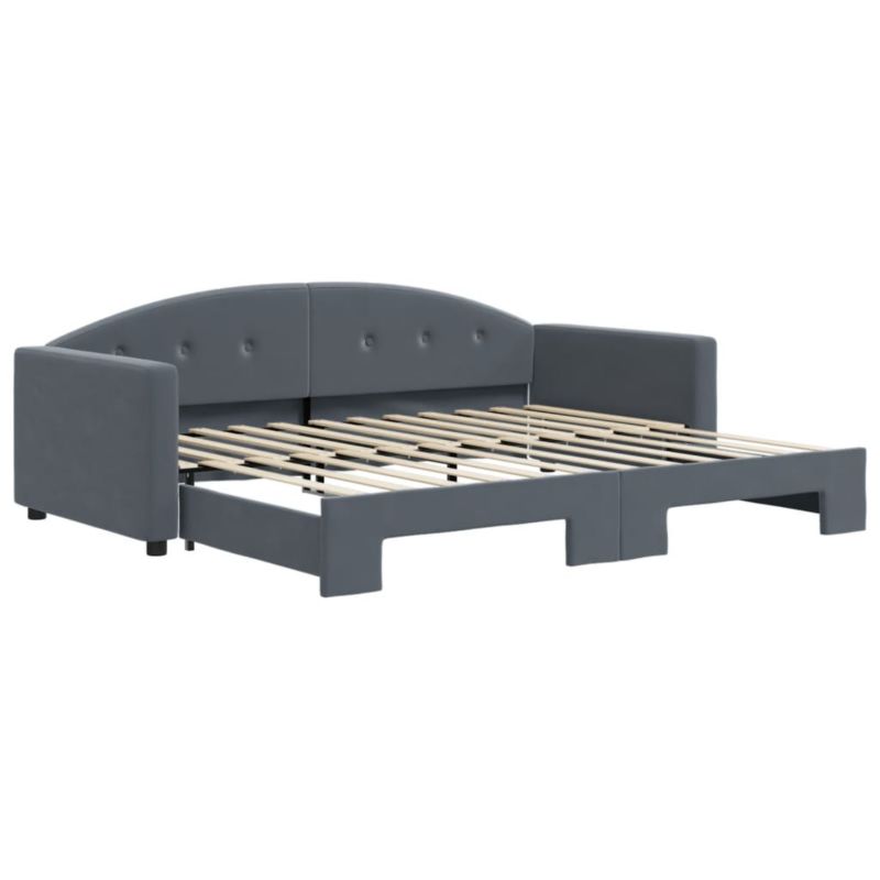 Sofa rozkładana WaszeMeble 90x200 cm Ciemnoszary aksamit WM-3197302 1 szt.