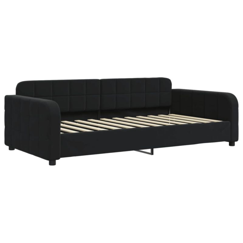 Sofa rozkładana WaszeMeble 100x200 cm Czarny aksamit WM-354069 1 szt.