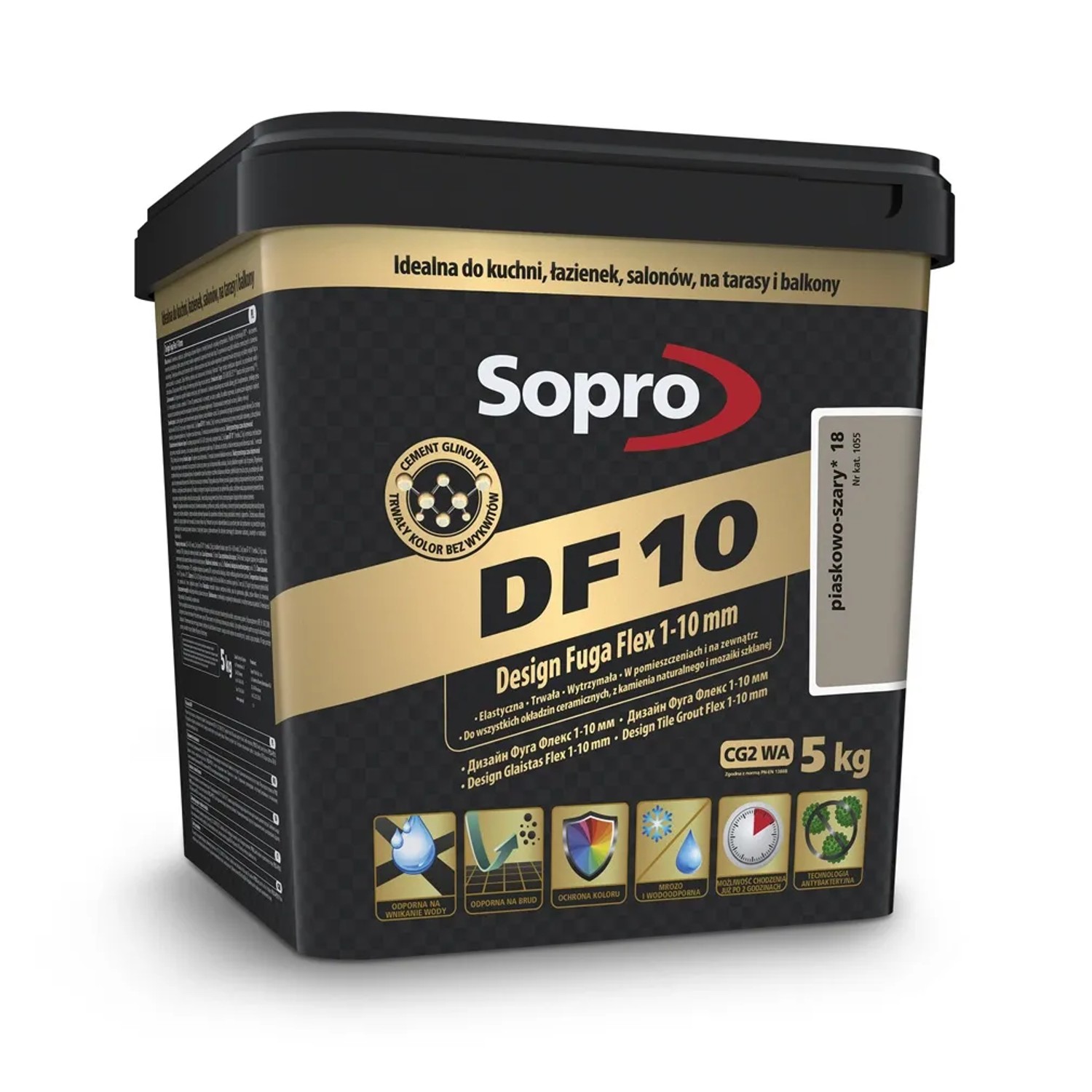 Sopro Fuga cementowa DF 10 piaskowo-szara 5 kg