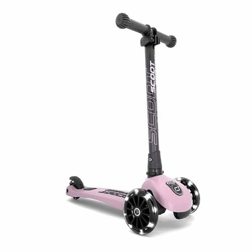 ScootandRide Highwaykick 3 Led - składana hulajnoga z ledowymi kółkami-Rose