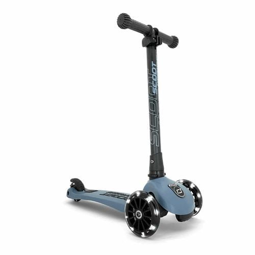 ScootandRide Highwaykick 3 Led - składana hulajnoga z ledowymi kółkami-Steel