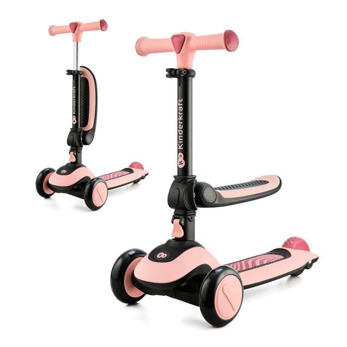 Kinderkraft Halley - rowerek biegowy i hulajnoga 2w1-Rose Pink