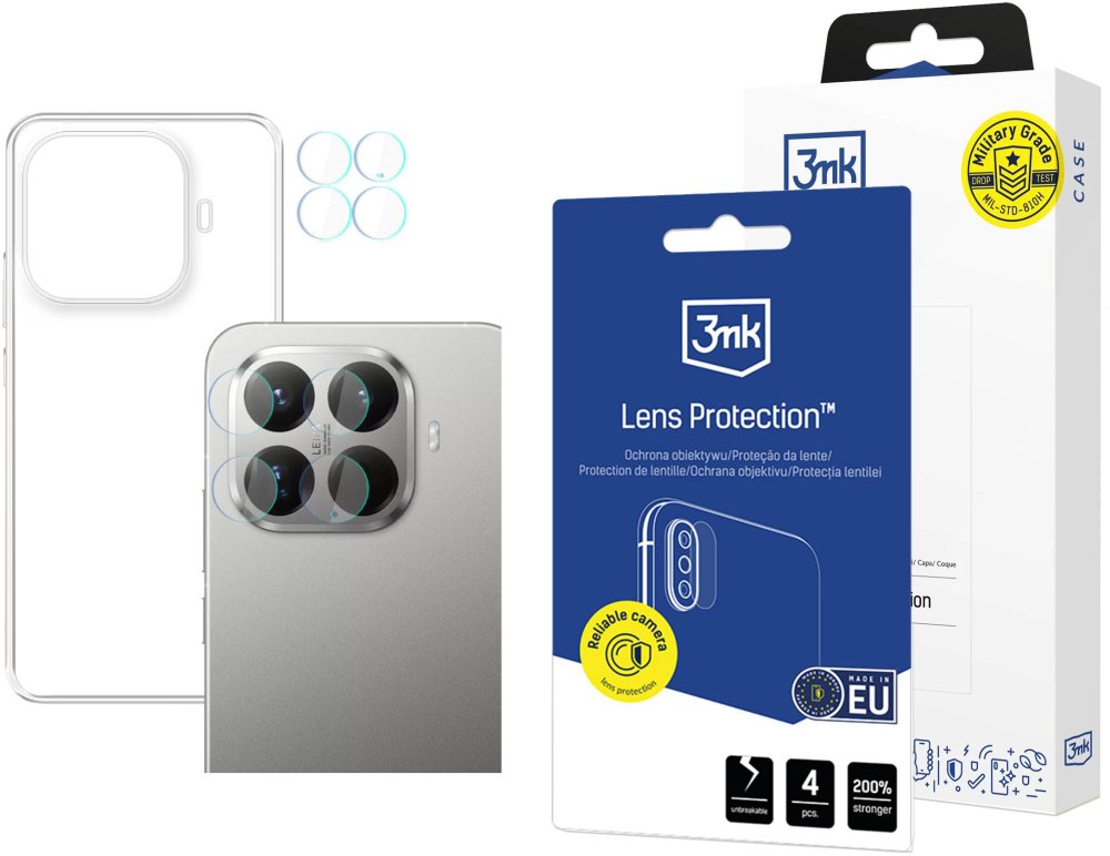 Zestaw: Etui na telefon Clear Case + Szkło hybrydowe 3mk Lens Protection, na aparat, do Xiaomi 15T Pro 5G