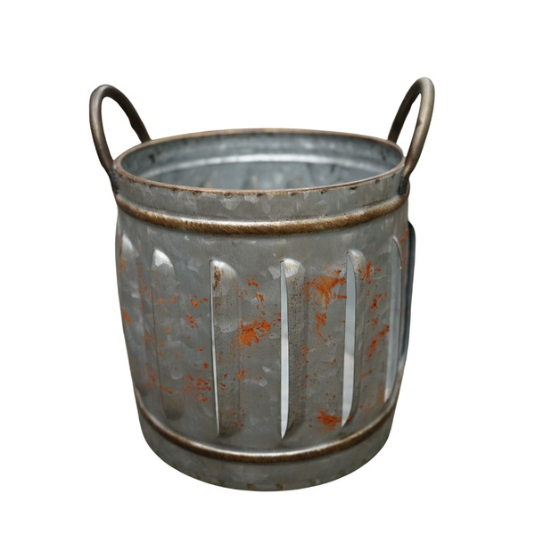 Osłonka metalowa srebrna plisowana z uszami 25x20x24cm