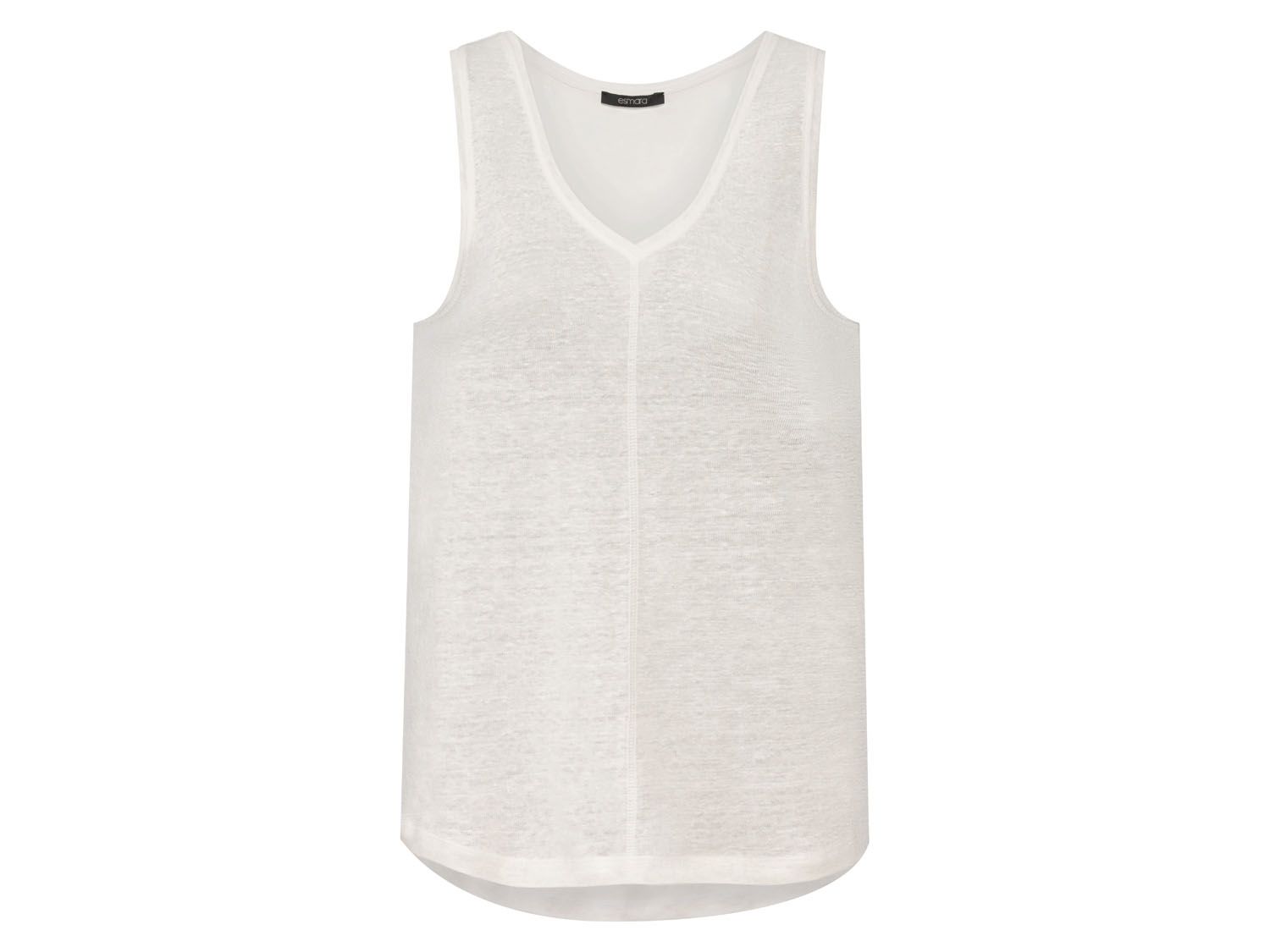 esmara Top damski z lnu, 1 sztuka Biały, M 40/42