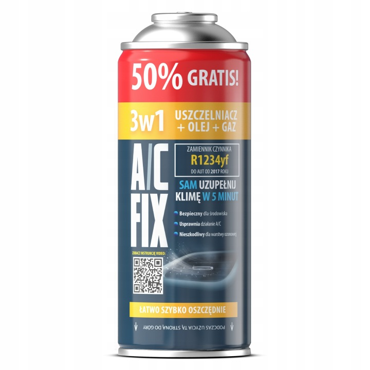 AC FIX CZYNNIK CHŁODNICZY R1234YF XL 3W1 OLEJ GAZ USZCZELNIACZ 235G - Petrostar