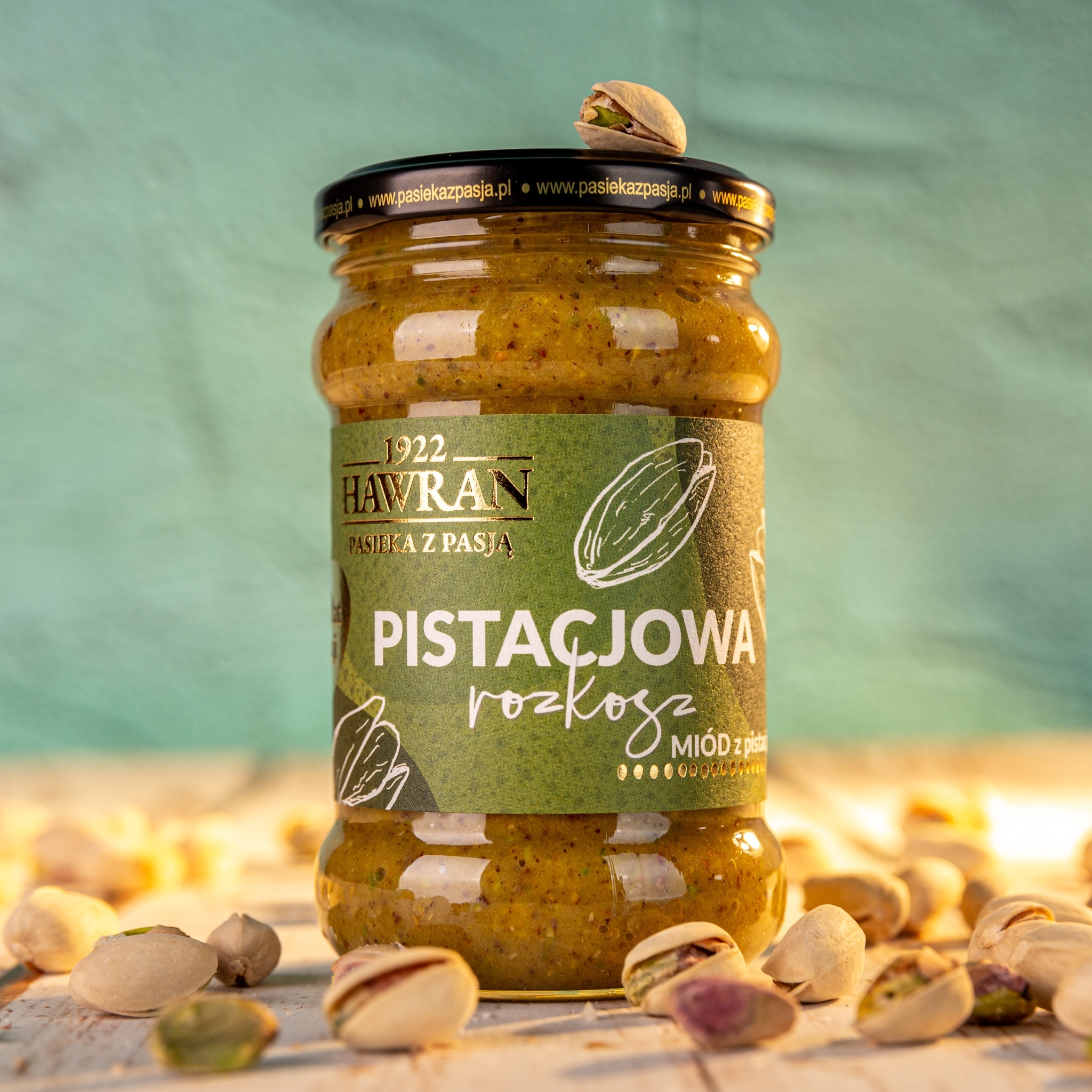 Pistacjowa Rozkosz - miód z pistacją 370g - Pasieka z Pasją Hawran