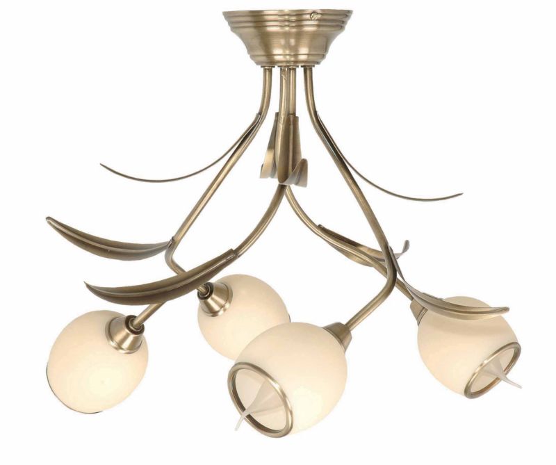 Lampa sufitowa EDYLIT glamour złota ecru vintage retro 4xE14 MARKOS 151P 1 szt.