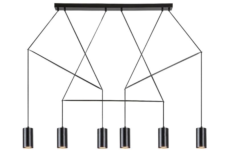 Lampa wisząca Rabalux Aslaug 0186 czarna 117 cm szerokości 6xGU10 x 300W 1 szt.