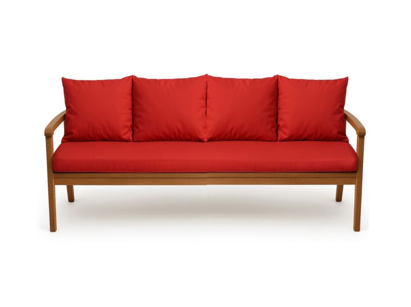 Poduszka ogrodowa na ławkę 3-os, Setgarden, 170x60x50cm, Czerwone dwustronne Poduszki na ławkę zdejmowany pokrowiec,Mix 1szt