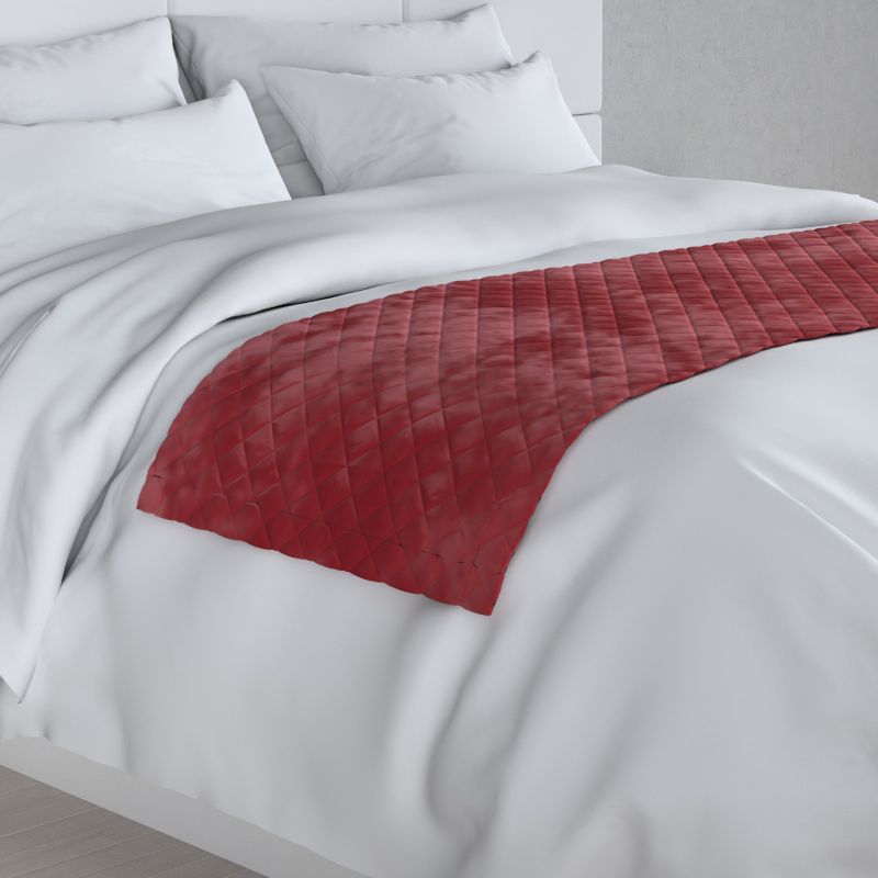 Narzuta hotelowa bieżnik Velvet 60x200cm Dekoria 200x60cm intensywna czerwień 1 szt.