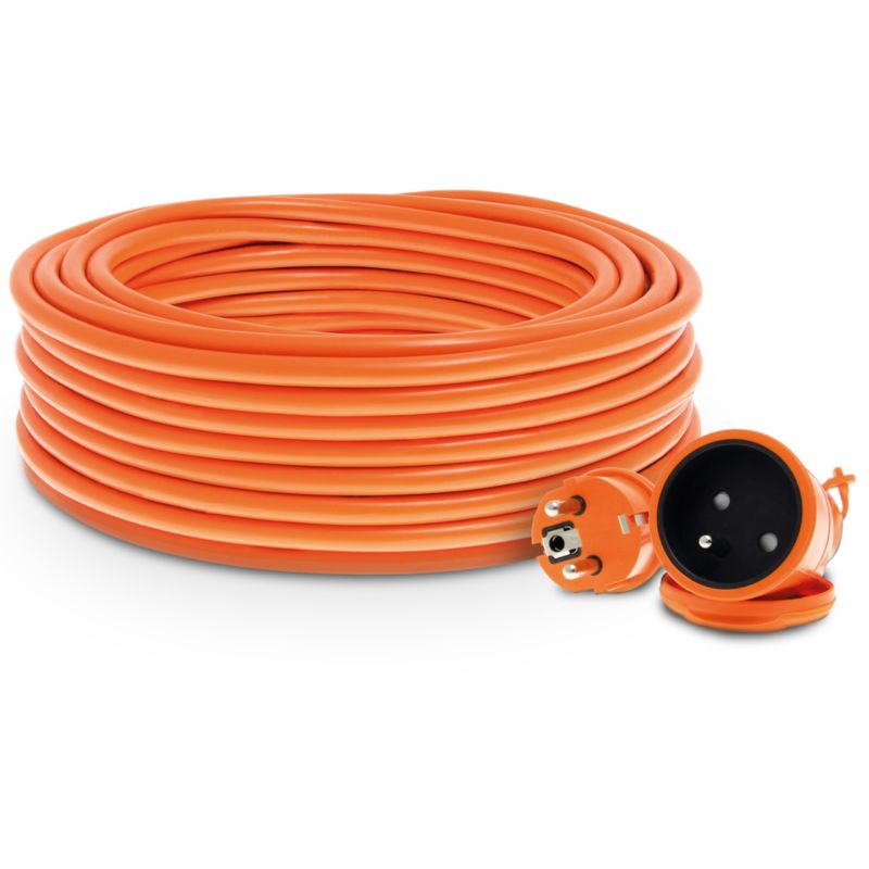 Przedłużacz ogrodowy jednogniazdowy KEL 20 m 1 gniazdo 3 x 1,5 mm² H05VV-F 2P+Z pomarańczowy 1 szt.