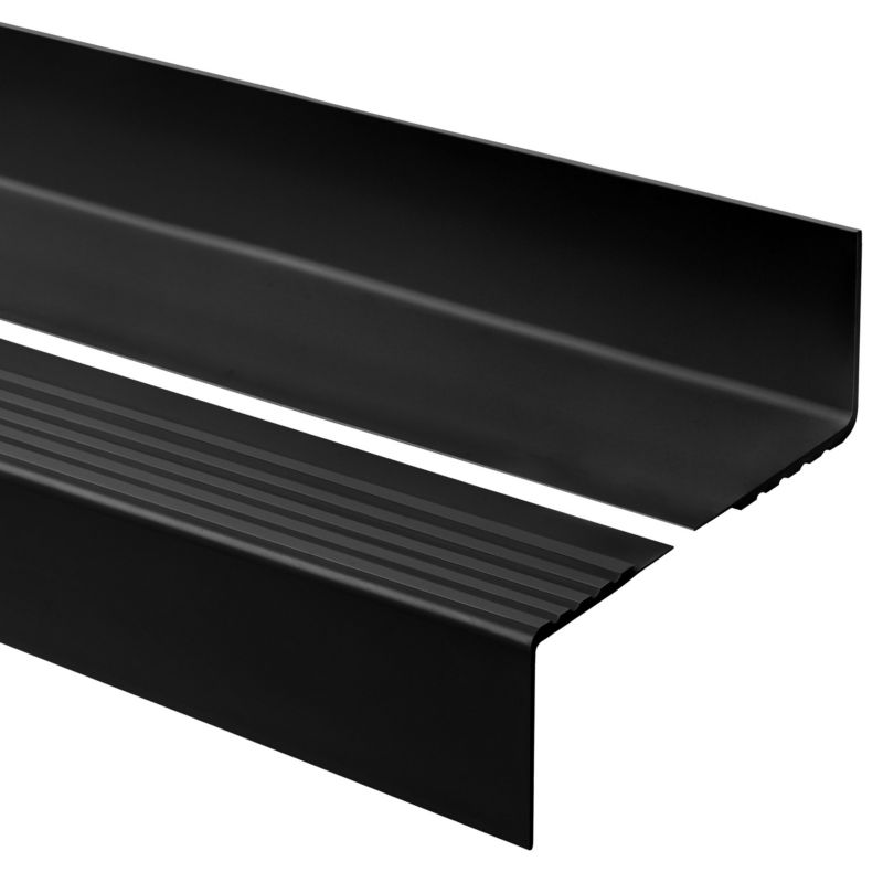 Profil schodowy PCV 40x60 mm QUEST, antypoślizgowy nosek schodowy - 150 cm, czarny, 1 szt.