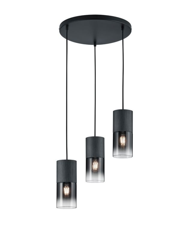 Lampa sufitowa wisząca Trio Robin czarna wym: 150 x 37 x 37 cm 3xE27 x 1 szt.