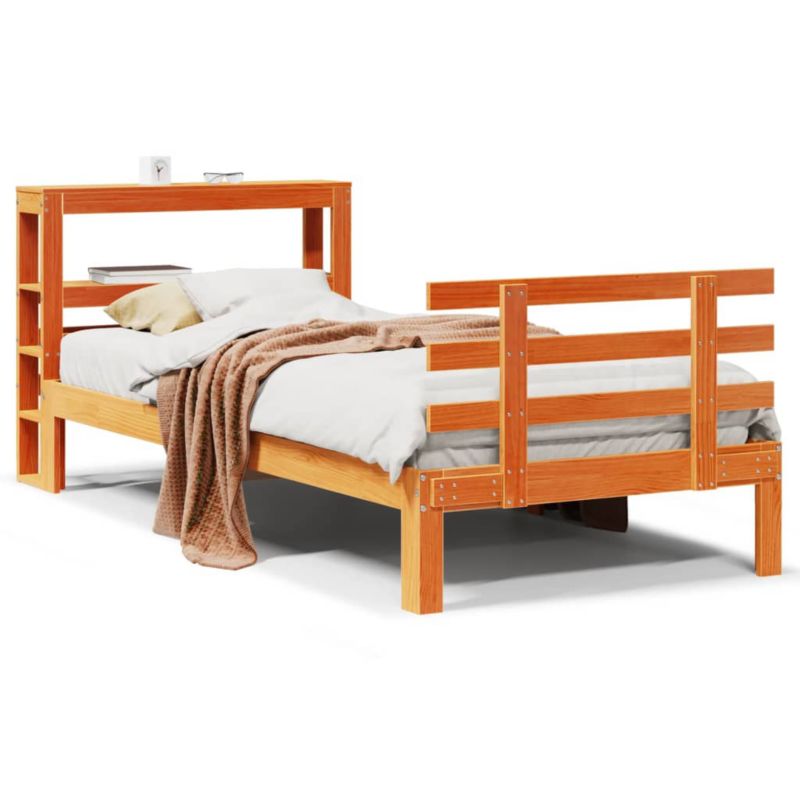 Rama łóżka WaszeMeble 100x200 cm Woskowy brąz sosna WM-3306128 1 szt.