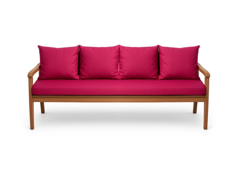 Poduszka ogrodowa na ławkę 3-os, Setgarden, 180x50x50cm, Różowa dwustronne Poduszki na ławkę zdejmowany pokrowiec,Mix 1szt