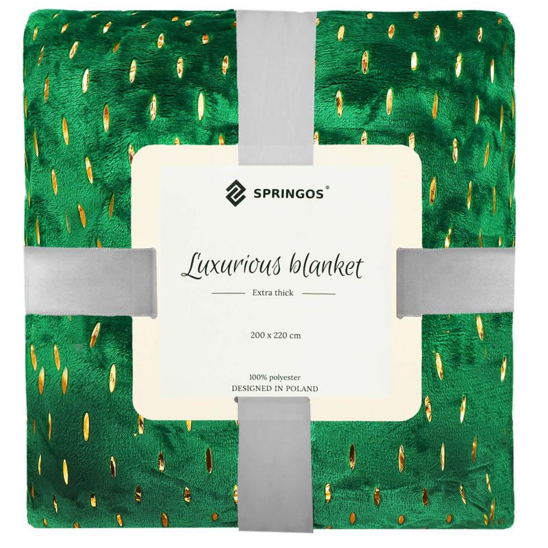 Narzuta na łóżko koc Springos 200x220 cm zielony 1 szt.