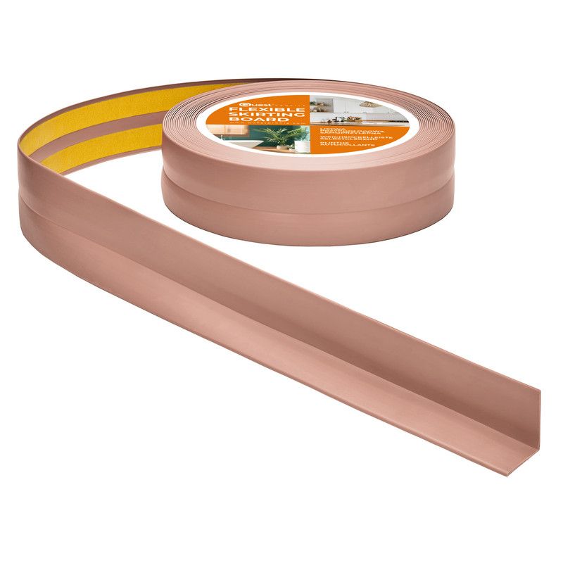 Listwa przypodłogowa samoprzylepna PVC 30x30 mm QUEST, listwa wykończeniowa, elastyczna - 5 m, jasnobrązowy, 1 szt.