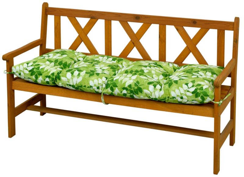 Poduszka na ławkę ogrodową AMPO 140 cm zielony biały 1 szt.