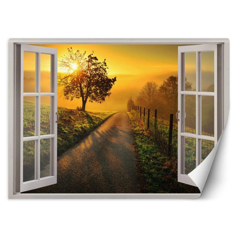 Fototapeta Feeby Widok z okna zachód słońca krajobraz 210x150 1 szt