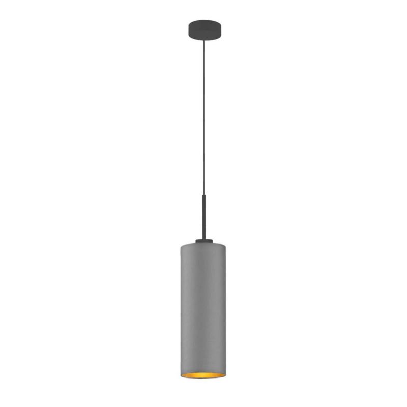 Lampa wisząca zwis Volta Light Factory żyrandol sufitowa z abażurem tuba Szary ze złotem BELL Z1 (+ detal) 1szt.