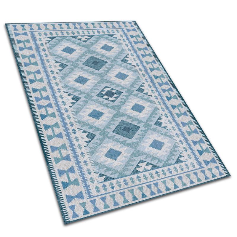 Dywan Zewnętrzny Tulup 120x180 cm Wodoodporny, Lekki Niebieskie romby 1 szt.