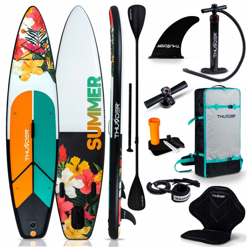 Deska SUP 320 cm pompowana do pływania Thunder zestaw z siedziskiem plecakiem i akcesoriami 1szt.
