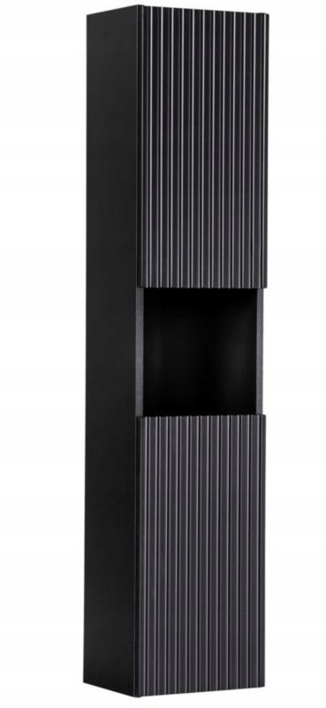 Słupek łazienkowy łazienkowa Furnidea Nova Black czarny wysoki 140 cm ryflowany wiszący 1 szt.