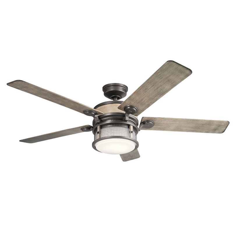 Wentylator sufitowy z lampą Kichler Ahrendale srebrny LED 10W 3000K 1116lm IP44 wym: 42 x 152 x 152 cm - 1 szt.