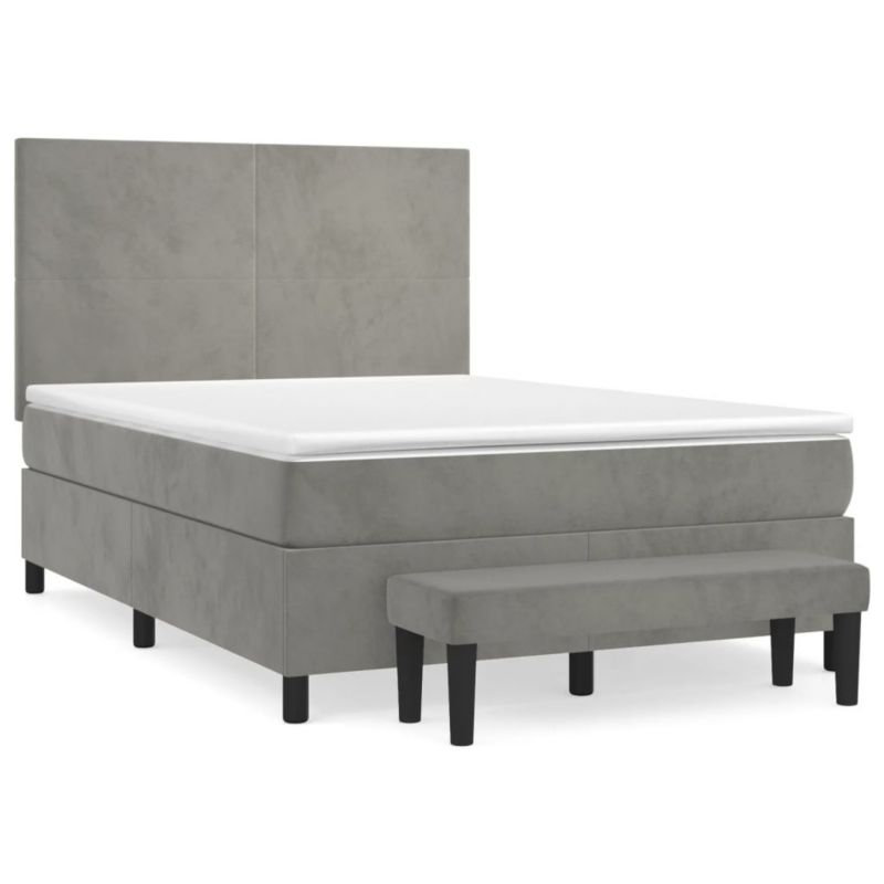 Łóżko kontynentalne WaszeMeble 140x190 cm jasnoszare WM-3137719 1 szt.