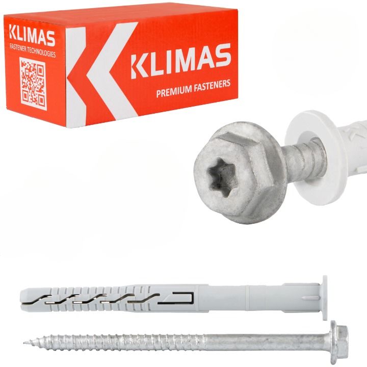Kołki rozporowe ramowe Klimas KPR-FAST 10x120 mm z kołnierzem 50szt