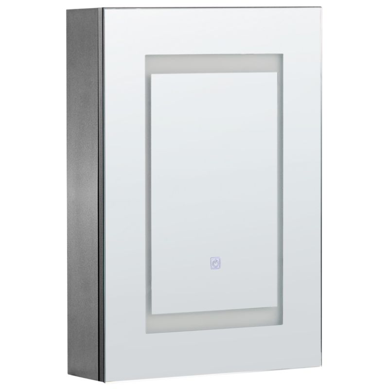 Szafka łazienkowa wisząca z lustrem LED Malaspina 40 cm 60 cm Czarny 1 szt.