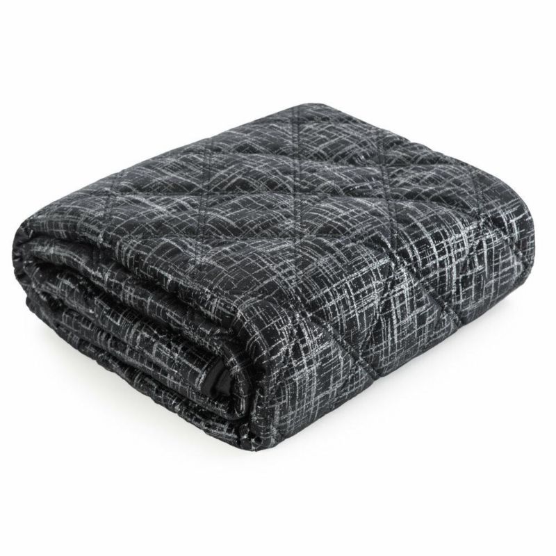 Narzuta BLINK/6 Eurofirany 200x220 cm czarna dekoracyjna na łóżko 1 szt.