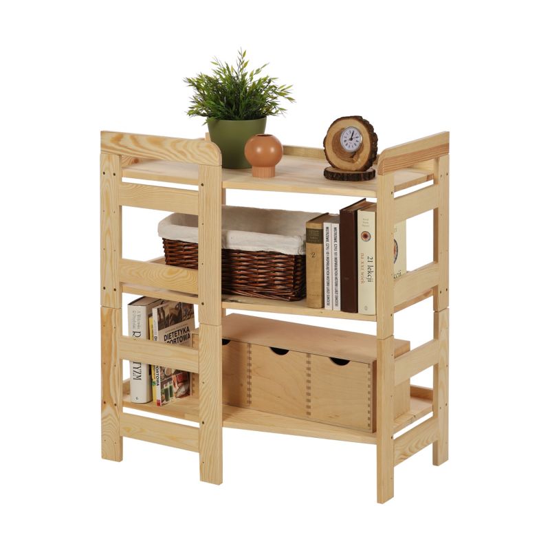 Regał modułowy MODO24 z pełnymi półkami 39 x 72 x 45 cm moduł 1 naturalny 1 szt.