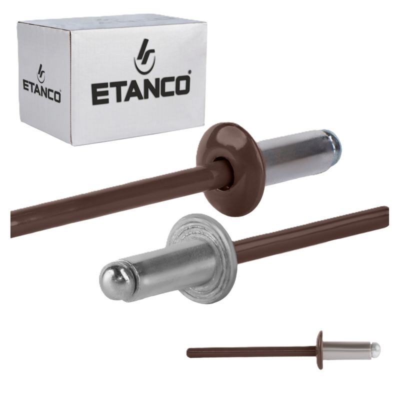 Nity aluminiowe zrywalne Etanco 4x10 mm RAL 8017 500szt