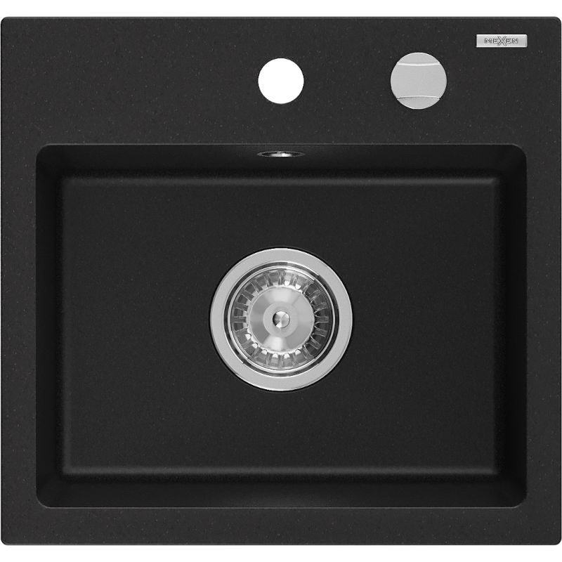 Zlewozmywak wpuszczany Mexen Milo 1-komorowy czarny nakrapiany 435 x 410 mm - 6505441000-76-G 1 szt.