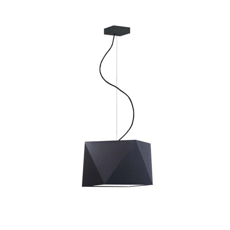 Lampa wisząca zwis Volta Light Factory żyrandol sufitowa z abażurem diament Czarny BURNE 1szt.