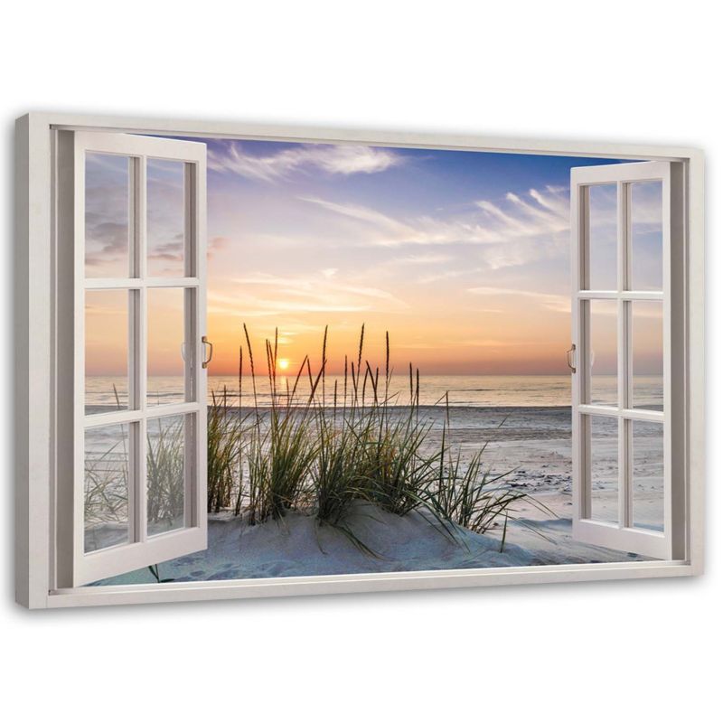 Obraz na płótnie Feeby Widok z okna na plażę 120x80cm 1szt